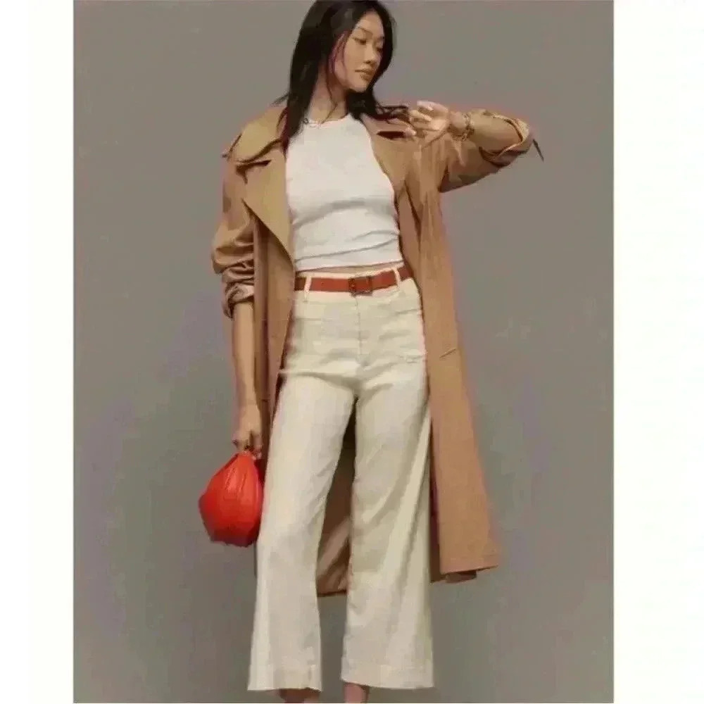 The Colette Cropped Wide-leg Pants Linen edition size 27